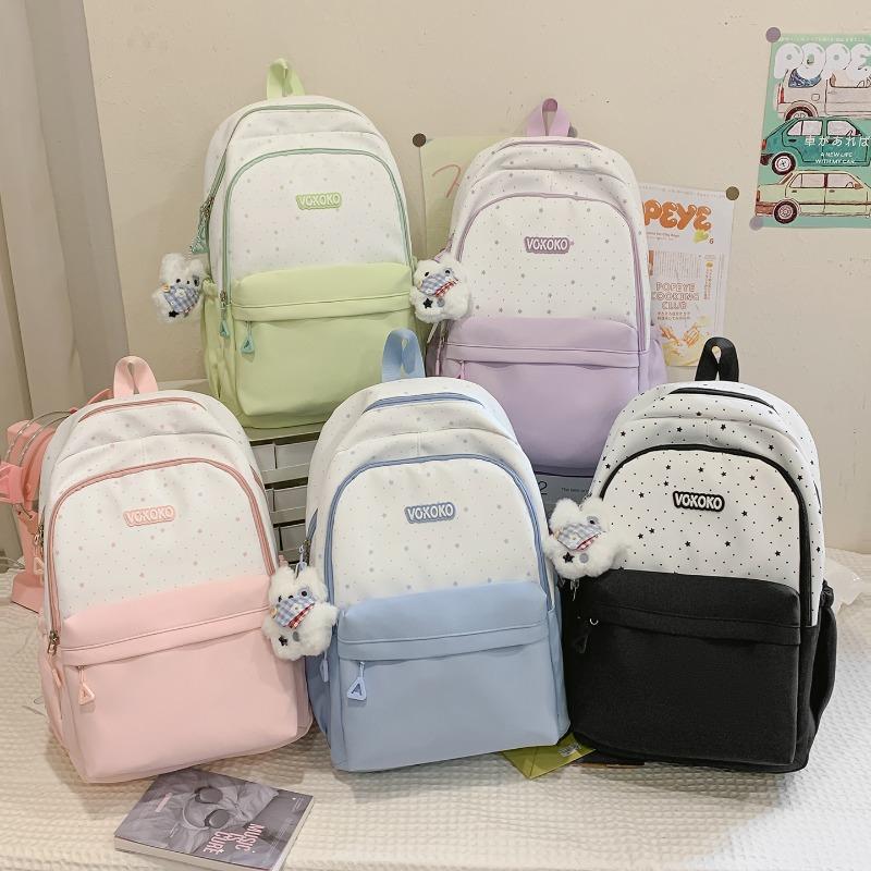 Simple Star Shaped Nylon Backpack with Cute Style Casual Student Backpack with Large Capacity and Multiple Pockets Suitable for Daily and Student Use