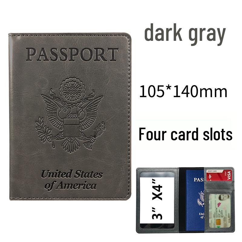 Customizable Multi-Card Slot PU Passport Holder - USA Stock