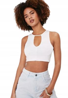 Nasty Gal Top Damski Biały Z Dekoltem 38 2A9G1_C*