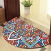 1PC Retro Door Rug Semi-circular Floor Mat Entrance Door Rugs Non-slip Absorbent Bathroom Mat Room Home Decoration Hogar Tapete