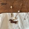Handcrafted Ceramic Pendant Dachshund Necklace Mini Dog Charm Girls Animal-themed