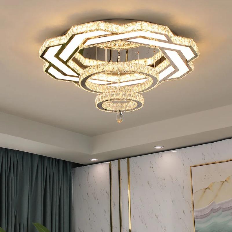 Lustres Bedroom Modern Crystal Ceiling Lighting Luxury Lamps Living  Light Led Fixtures