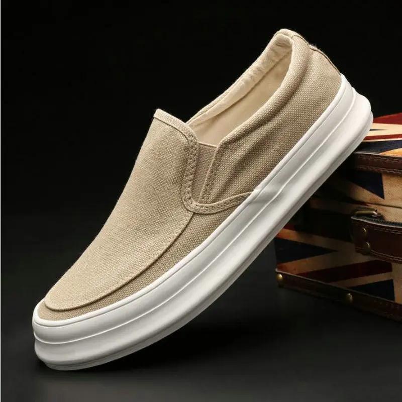 Men's Flat Loafers Driving Lazy Slip on Canvas Shoes Men Breathable Casual Driving Shoes Chaussure Femme Zapatillas Hombre