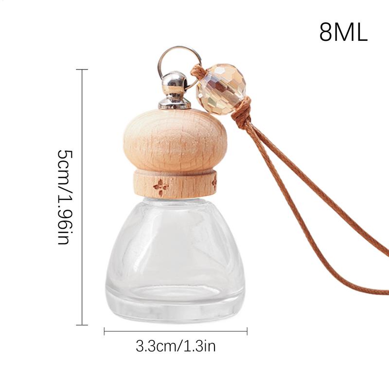 1PC 8ml Hanging Car Air Freshener Diffuser Empty Pendant Perfume Aromatherapy Bottle Clear Glass Refillable Car Ornament