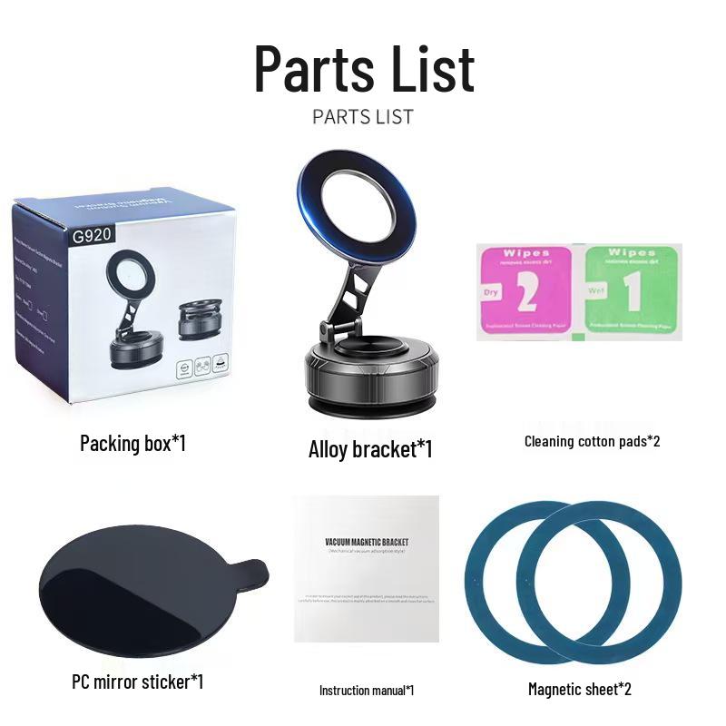 Magnetic Car Dashboard Phone Holder with Vacuum Adsorption