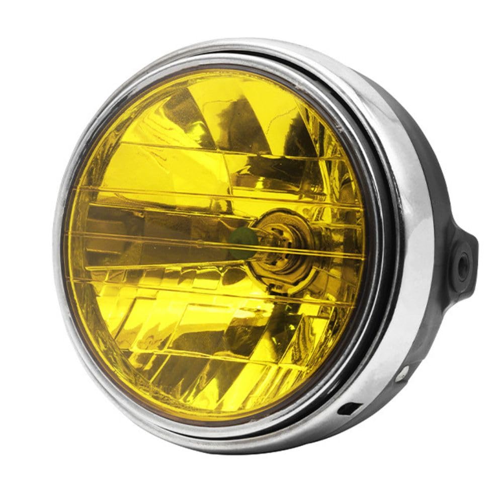 

Universal Headlight with Yellow Lens and for and VTR250 180mm H4 and Bulb Included one+lifestyle Multi-Reflector CB400SF, NC31, CBX400, Motorcycles,