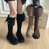 Two Wear Folded Thick-soled Boots for Children, New Thick-heeled Knee Knight Boots In Autumn and Winter 2025, Spring and Autumn