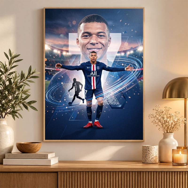 Kylian Mbappe Diamond Painting Kit 5D Full Drill DIY Diamond Mosaic Wall Art Home Decor