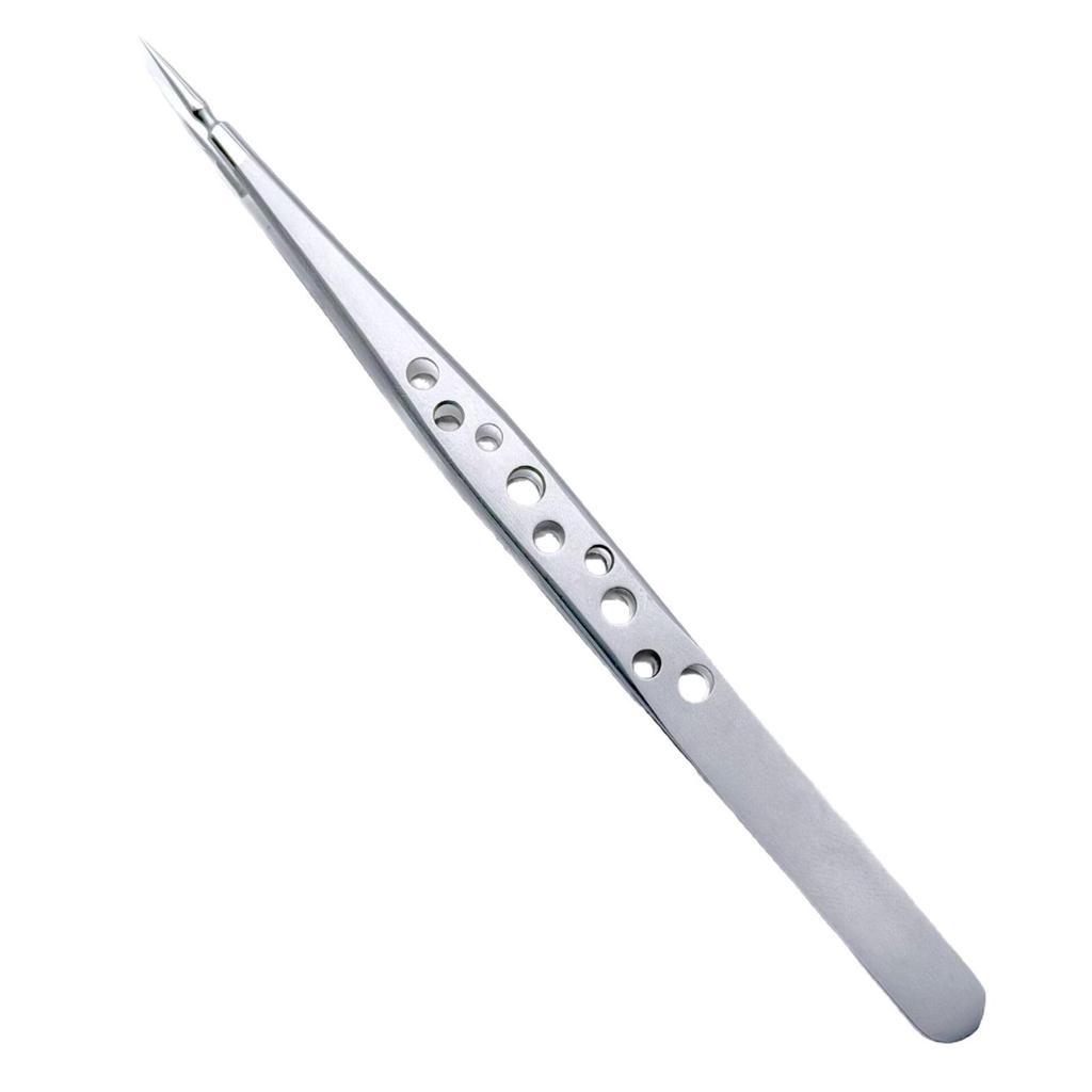 High-Precision Stainless Steel Cross-Hole False Eyelash Tweezers