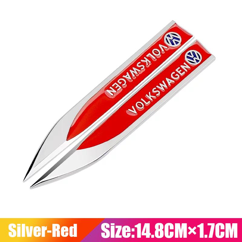 MPSGW1 2Pcs Car 3D Metal Side Badge Fender Emblem Body Stickers Accessorie For VW Golf Tiguan T-Roc Polo Passat ID.4 T-Cross ID.3 Taigo