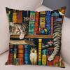 Oil Painting Color Cat Cushion Cover Pillowcase Home Decor Cartoon Animal Sofa Pillowcase Pillowcase Aesthetics