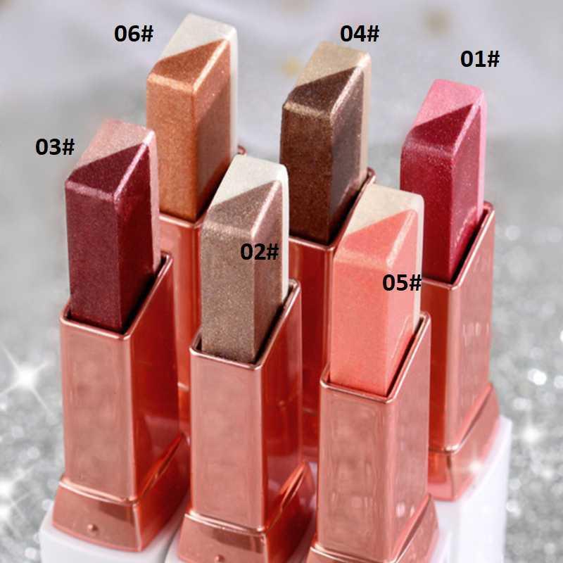 Double Color Glitter Eye Shadow Stick Matte Eyeshadow Makeup Waterproof Bicolor Shimmer Cosmetics Beauty Makeup Tool