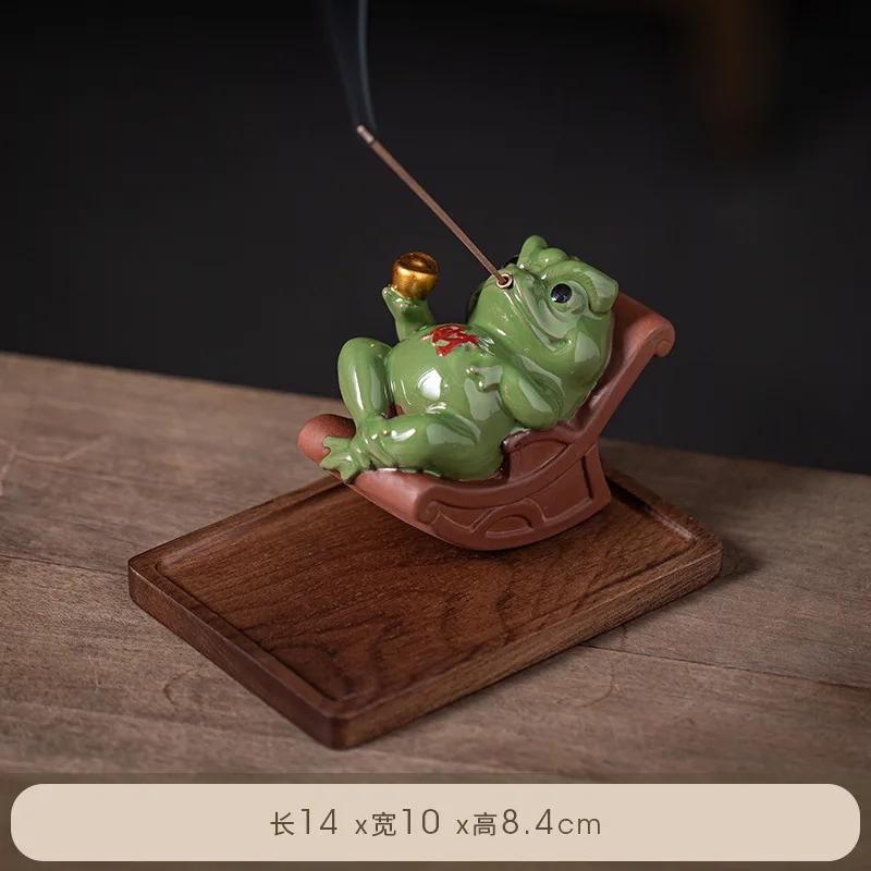 Golden Toad Tea Pet Decoration Attracting Wealth Toad Creative Tea Ceremony Accessories Tea Table Fragrance Insertion Decoration