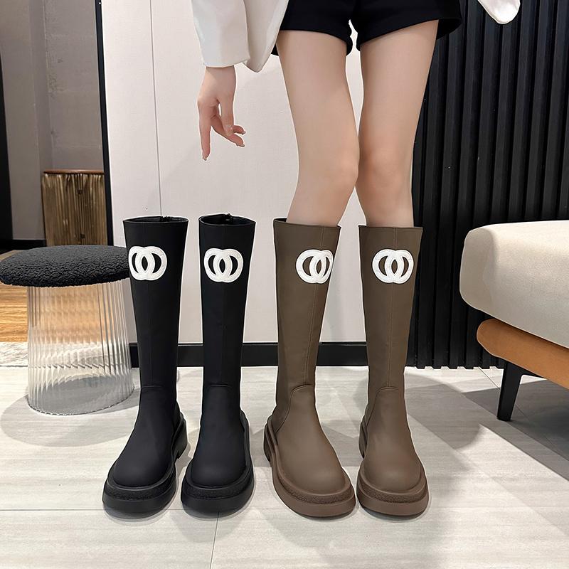 Women Boots Fashion Outdoor High Tube Boots Women Thick-soled Waterproof Shoes Women Versatile Solid Color Over-the-knee Boots