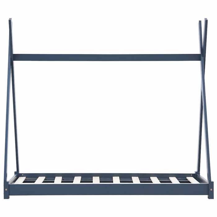 VidaXL Kid's Bed Frames Kid's Cabin Bed Children's Bed Frame House Children's Bedroom Interior Grey 80x160 283362