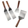 Edelstahl Grillspatel Schaber mit Holzgriff, Küchenwender für Flachgrill Outdoor-Kochen - Grillplattenzubehör