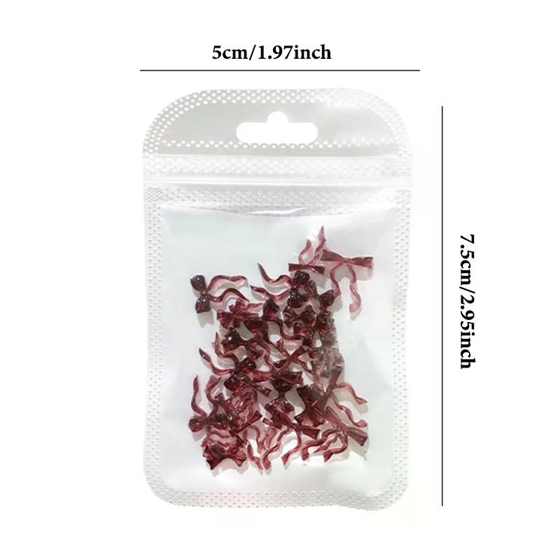 30pcs Resin Line Bowknot Bow Tie Ribbon Nail Art Decorations DIY Manicure Rhinestones Accessories