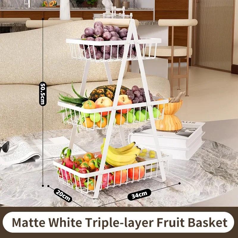 1PC Multi-Layer Fruit Basket Kitchen Empty Mesh Portable Storage Basket Living Room Dry Fruit Snacks Storage Rack