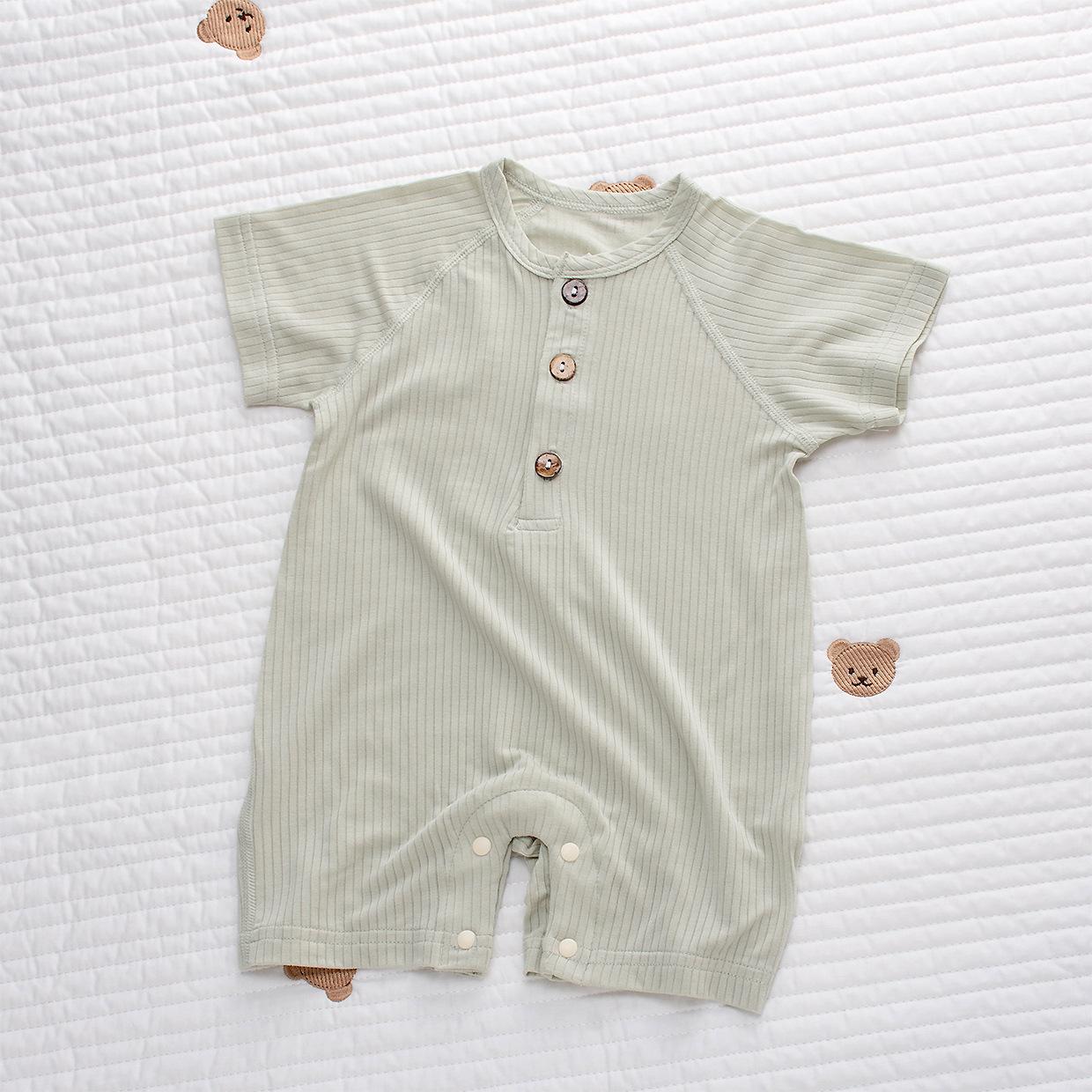 

Ультратонкий детский комбинезон из модала с короткими рукавами и защитой живота для мальчиков и девочек 59cm