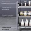 Beifu Ultra-Narrow 3-Tier Pull-Out Spice Rack with Black Crystal Glass