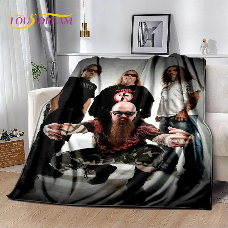 Slayer Heavy Metal Band Weiche Plüschdecke, Flanelldecke, Überwurfdecke für Wohnzimmer, Schlafzimmer, Bett, Sofa, Picknick-Abdeckung, warme Kinder