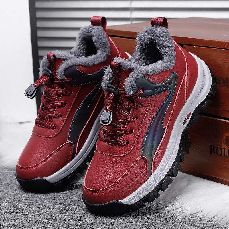New women's velvet warm walking shoes medium snow boots women's winter mother cotton shoes