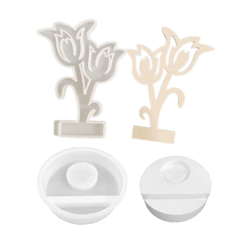Flower Shaped Candlestick Silicone Mold Candle Base Mould Decorative Candle Holder Mold Ornament Home Decorations Mould