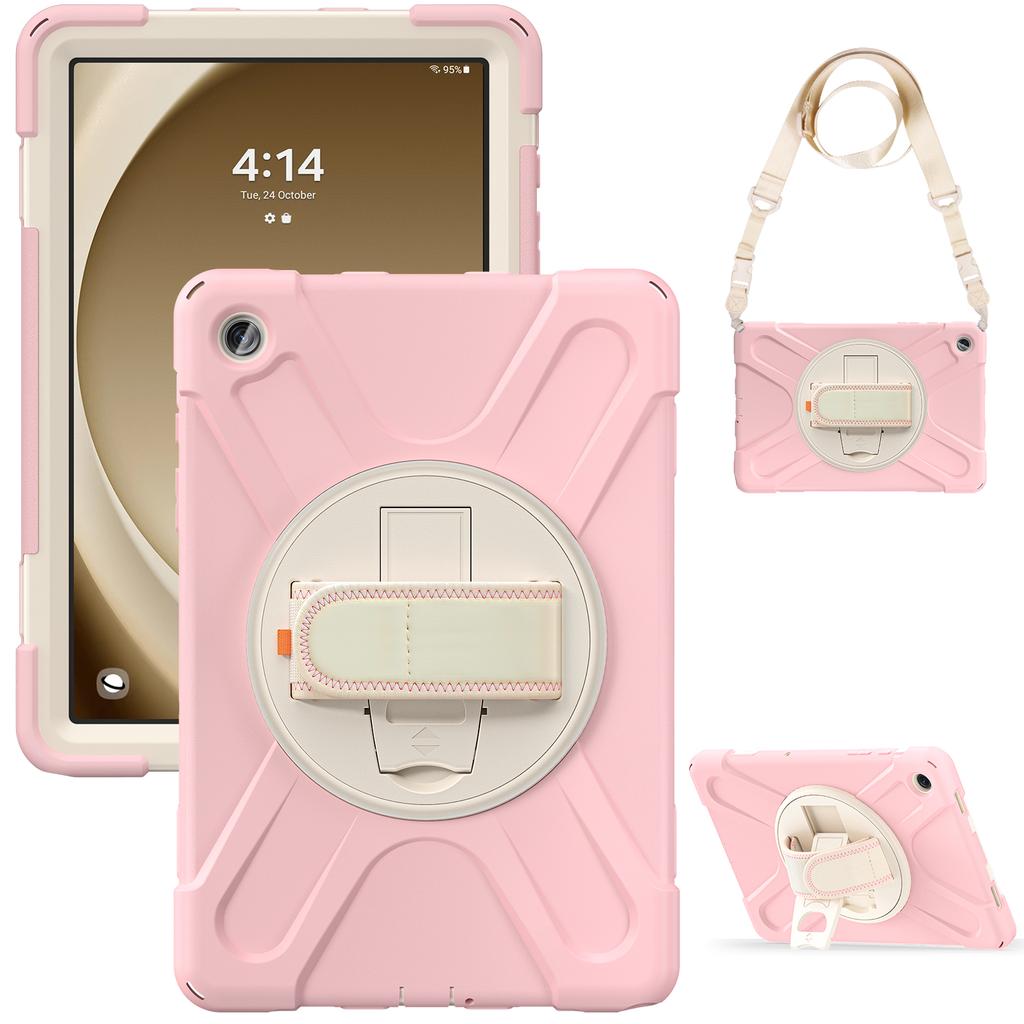 Rugged Case for Samsung Galaxy Tab A9 Plus 2023 11.0 Inch SM-X210 X215 X216B 360 Rotating Stand Cover with Hand & Shoulder Strap
