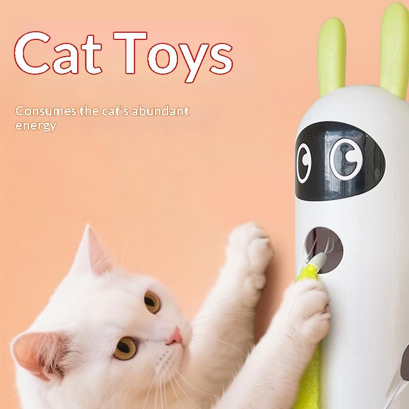 Juguete Interactivo para Gatos Caterpillar Activado por Movimiento Juguete de Poste Wack A Worm Recargable Juguete Automático de Broma para Gatos con Cola Para Gatos