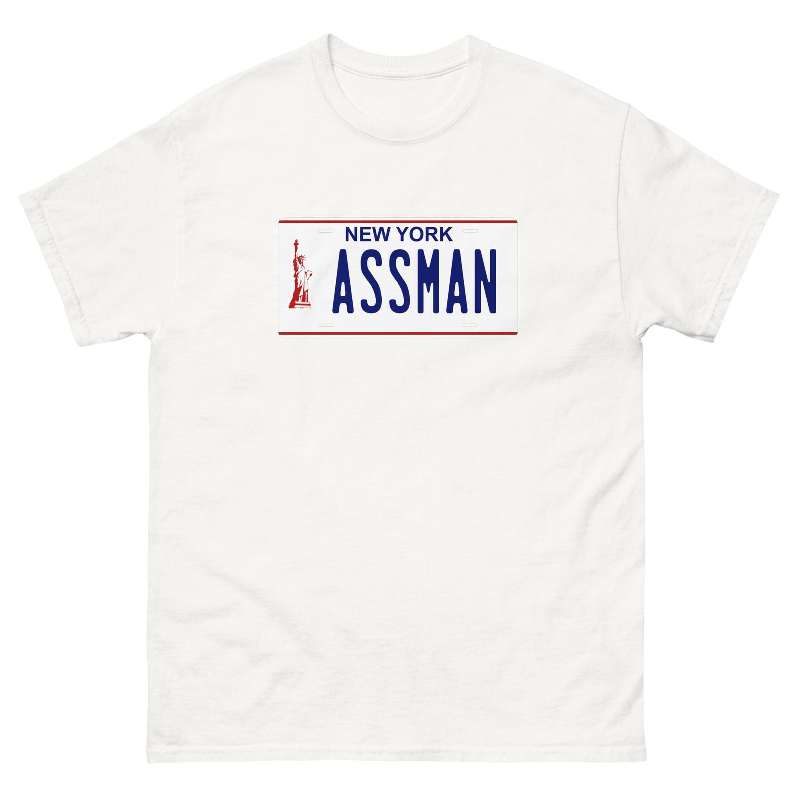 ASSMAN Seinfeld Kramer Assman License Plate Ass Man Unisex classic tee S-5X S