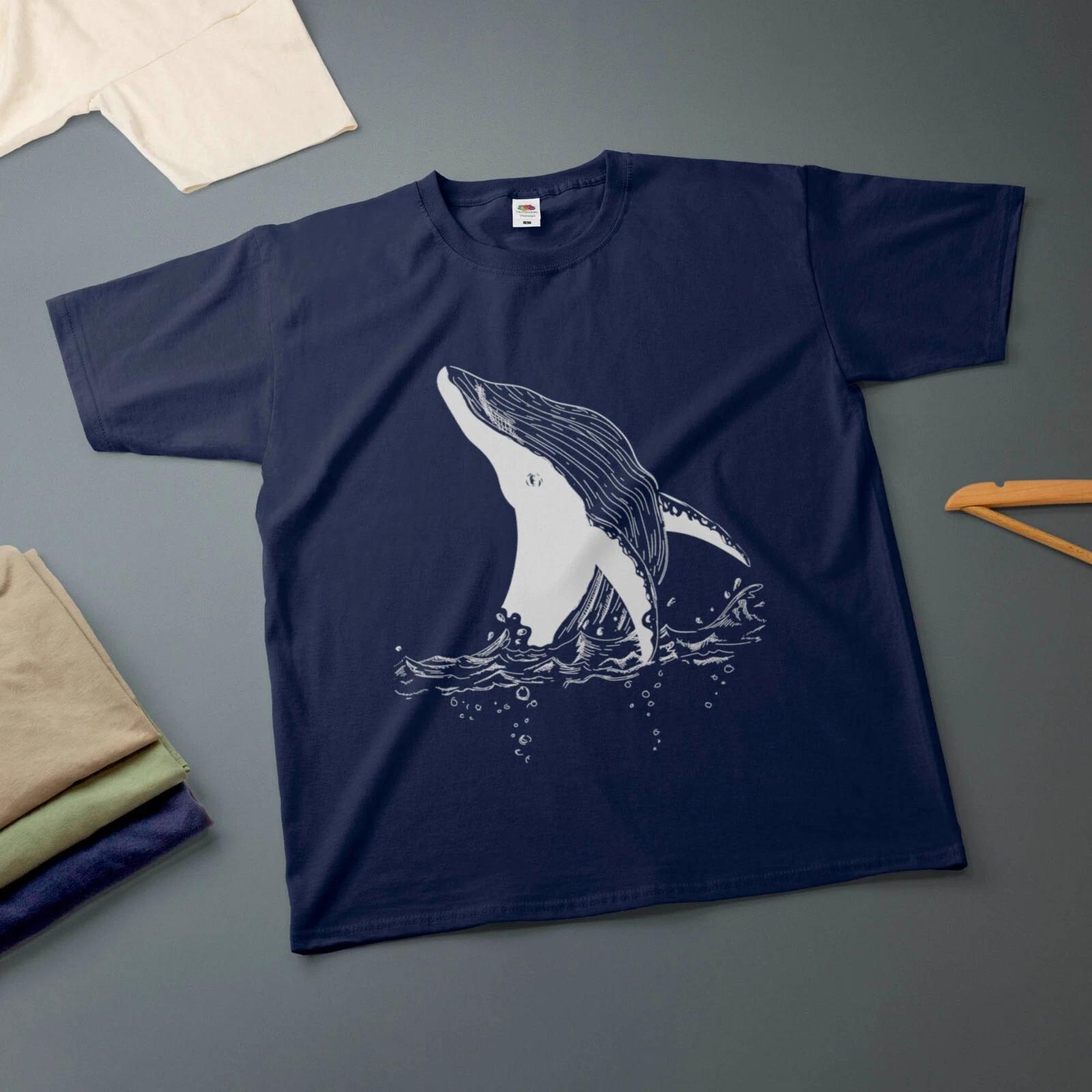 Whale Ink Drawing T-Shirt Various Sizes & Colours Tee M