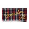 COINONIA [COINONIA CANVAS] Tartan Lettering Scarf_Wine