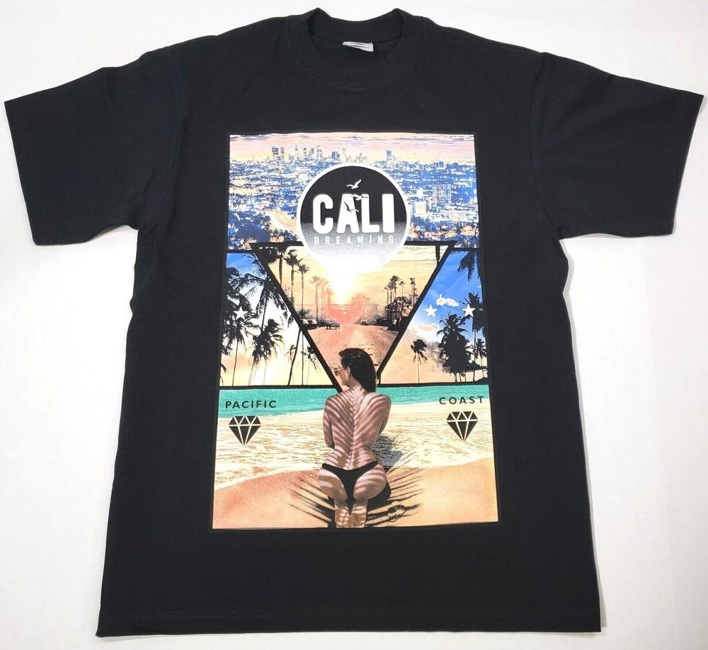 Футболка Cali Dreaming Республика Калифорния Уличная одежда Западного побережья Мужская Черная Футболка Унисекс S