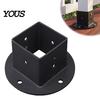Wood Post Support 2" x Square Base, Heavy Duty Floor Flange Deck Fence Repair Bracket for 2 Inch Post, Railing, Porch Handrails, Mailbox Railing Mount