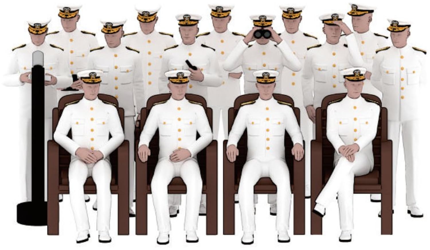 

Triumph Model WW2 US Navy Officer Summer Uniform Set of 50 Plastic Model Parts TRFP35008 1/350 (Ship)