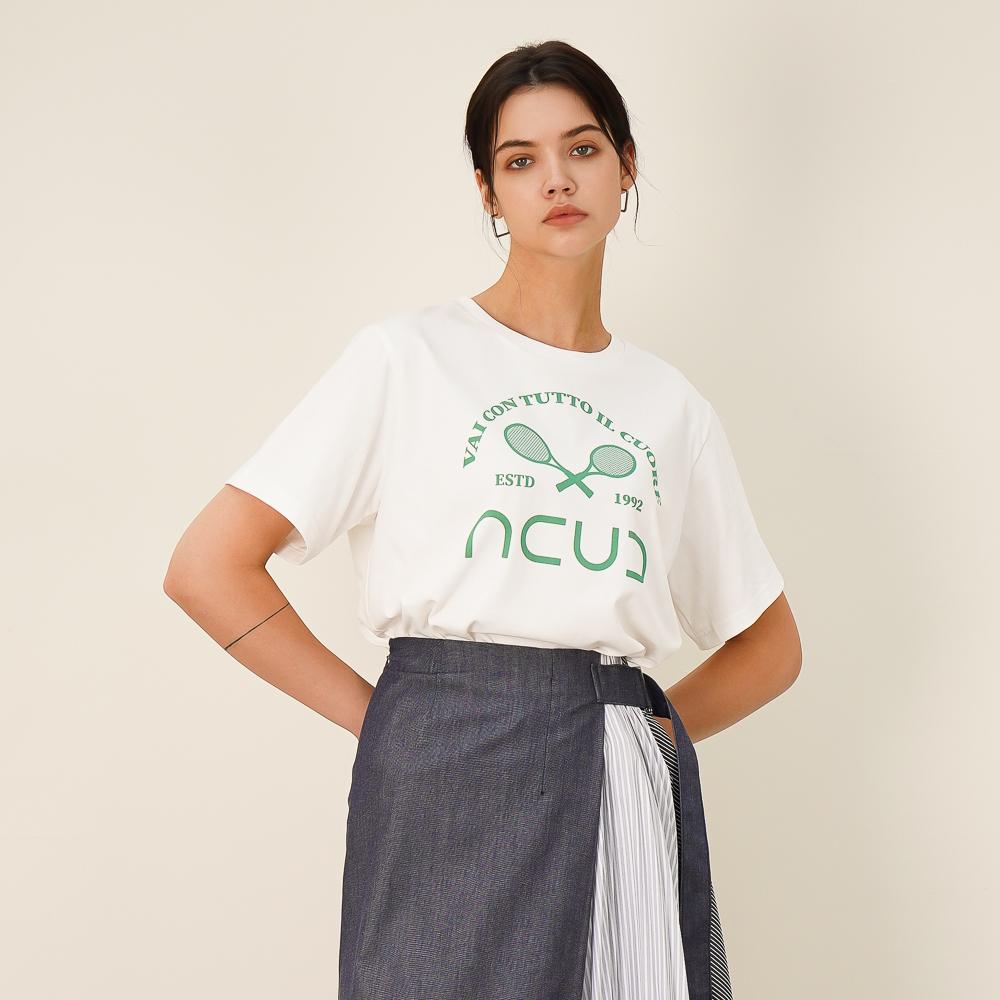 Acud Logo Printed Half Sleeve T-Shirt_White White/Free