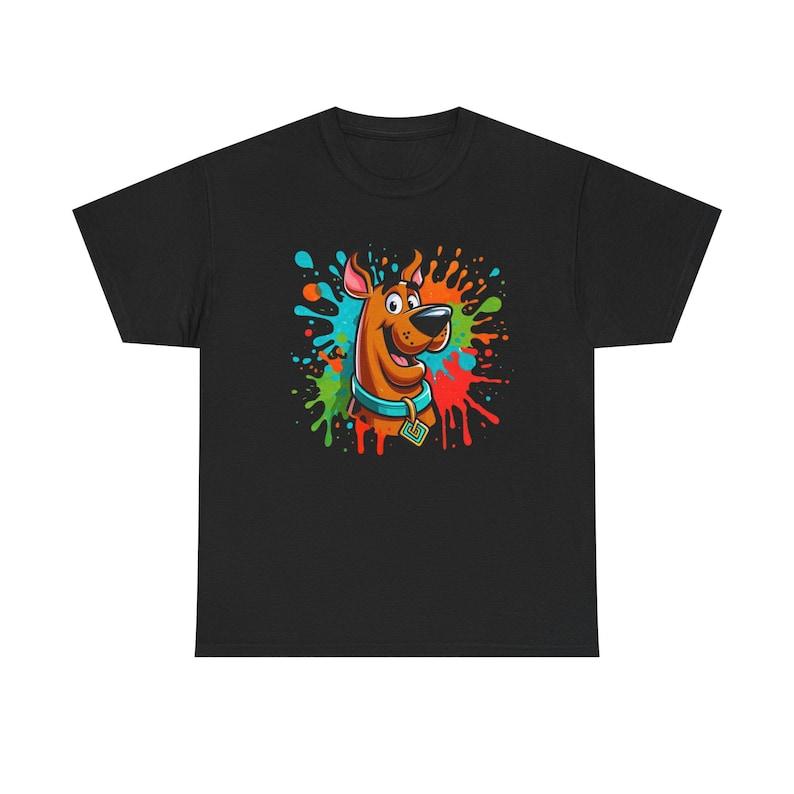 Dog Splash Art T-Shirt | Cartoon Dog Tee, Colorful Paint Splatter 140