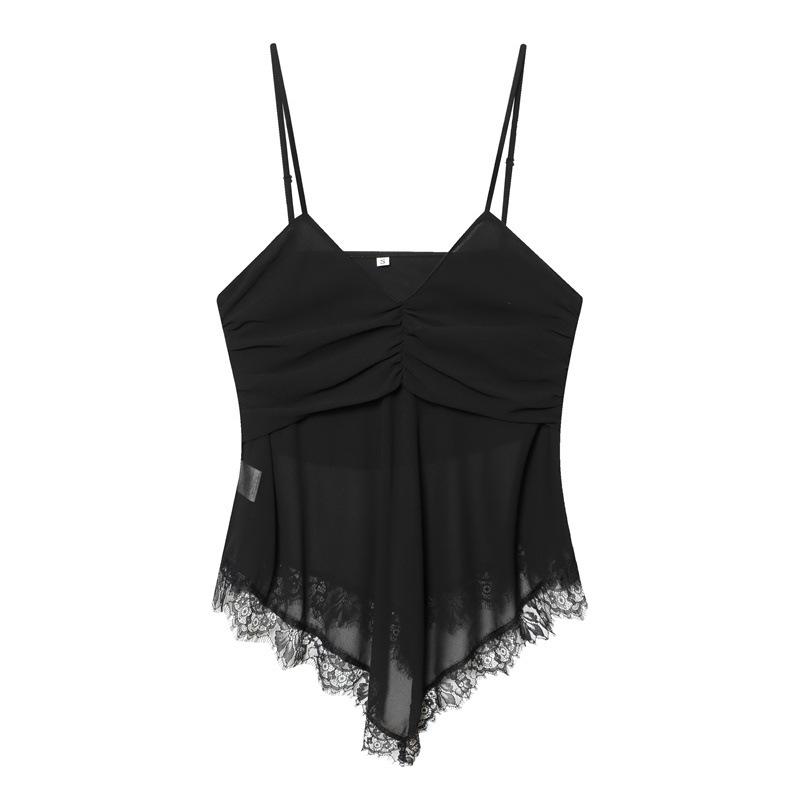 Spring 2026 New Fashion Georgette Bow Blouse for Spicy Girls Medium чёрный
