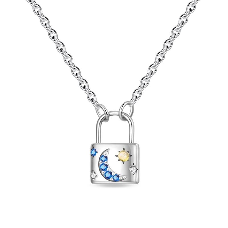 New Sterling copper Moon Protective Hand Pendant Chain Necklace 925 copper Charm Necklace for Women Fine Zircon Gift