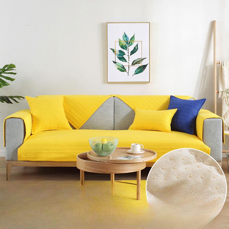 Luxury Living Room Sofa Cushion Cover Towel Four Seasons General Simple Modern Solid Color Cotton Non-slip Sofa Cover.