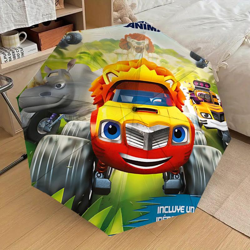 

1pc Blaze and the Monster Machines Automatic Folding Umbrella, Portable Collapsible Design, Casual Outdoor Accessory L1127001