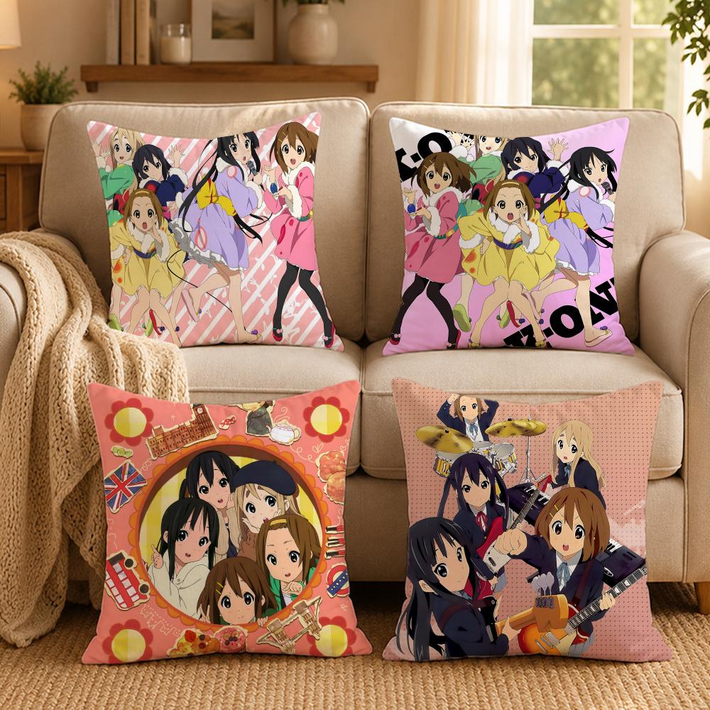 Anime K-K-On! Cushion Cover Double-Sided Printed Pillow Cover Hypoallergenic Dust-Mite Proof