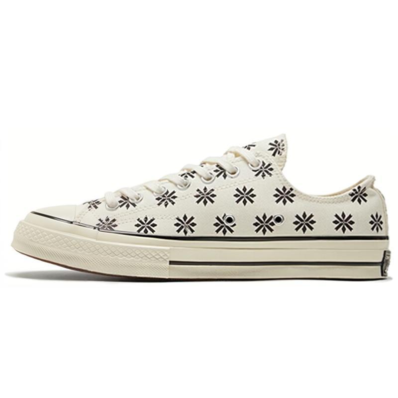 Converse 1970s Chuck Taylor All Star Christmas Snowflake Low Top Espadrilles Unisex White & Black