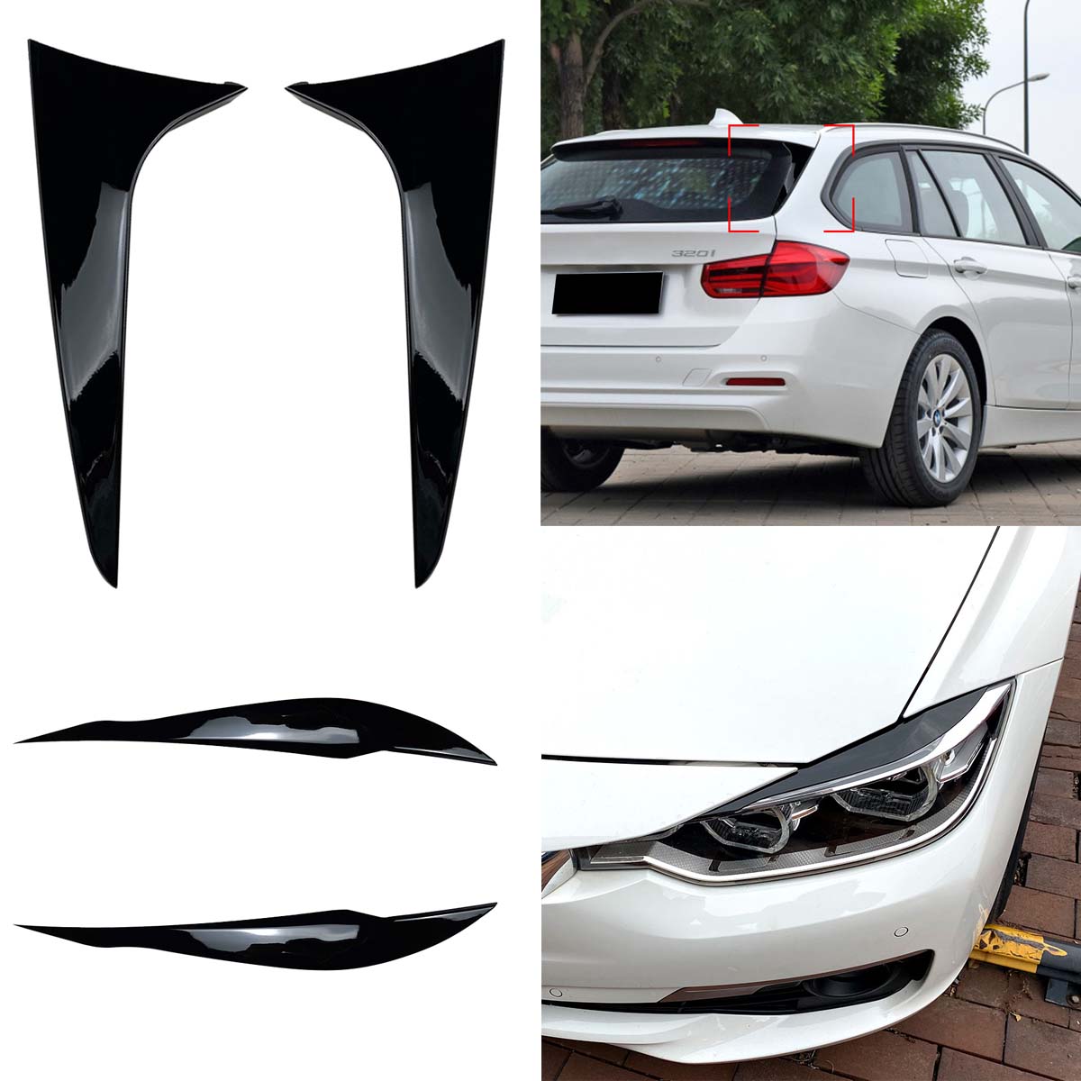 

Накладка на фары «Веки» + Сплиттер-спойлер на заднее стекло для BMW 3 серии F31 Touring универсал 2012-2018 Автомобиль