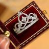925 Sterling Silver Luxury Exquisite Crown Rings for Women Bright Zirconia Finger Accessories Delicate Proposal Finger Jewelry