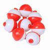 50pcs Fishing Bobbers 1 Inch Snap On Float Red and White Bobbers Push Button Round Buoy Floats Fishing Tackle