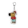 Christmas Cartoon Dog Pattern Acrylic Keychain Fashion Cute Girls Boys Funny Charming Bag Charm Ring Ornament Couples Gifts Toys