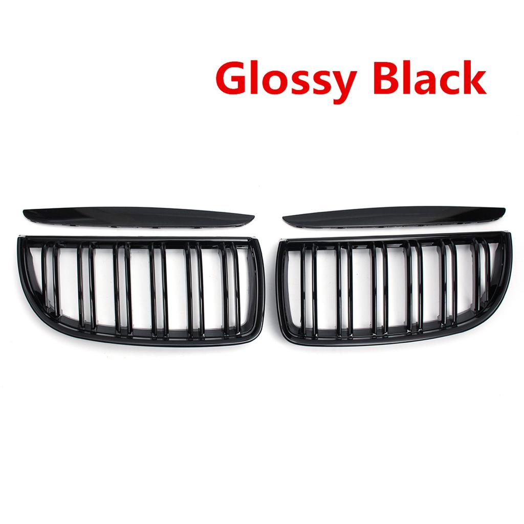 Front Kidney Grille Hood Grills -Double Line for BMW E90 E91 323I 328I 335I 330I 325I 3-Series 2005-2008 Gloss Black