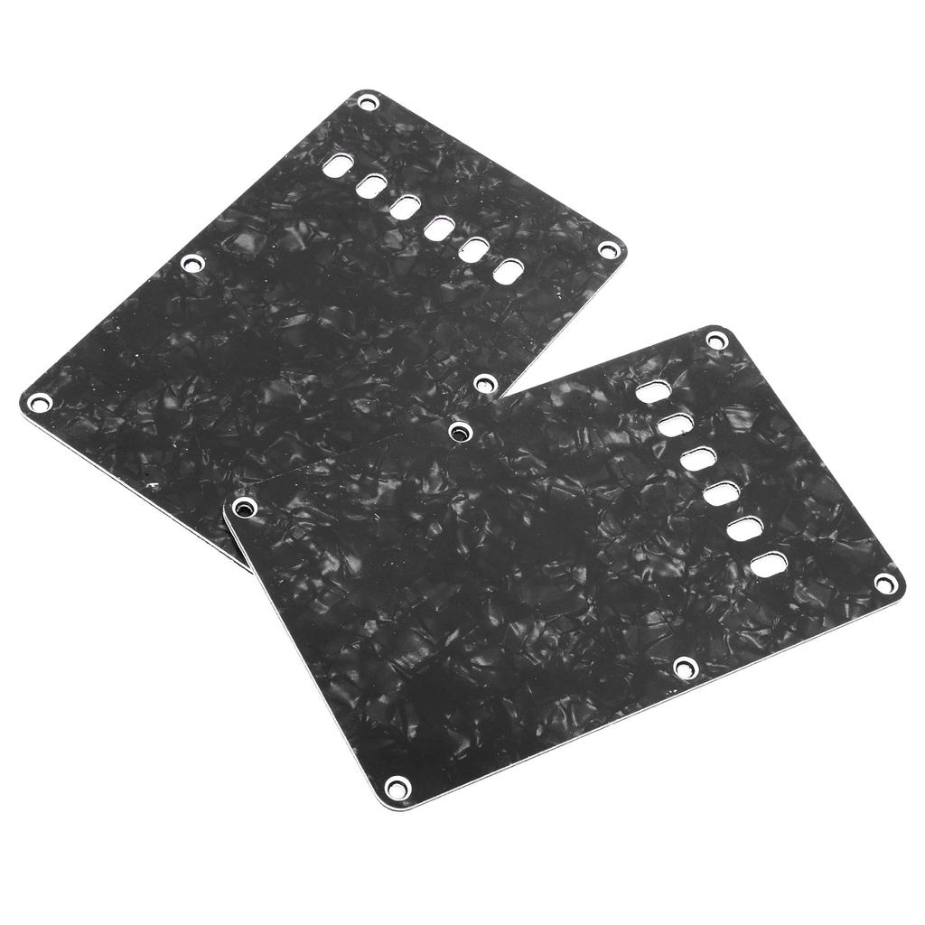 2PCS Electric Guitar Back Cover Plates with 6 Holes PVC Plastic Guitar Guard Backplate Replacement Black