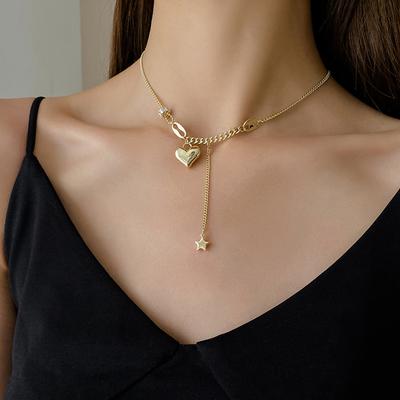 Gold Love Tassel Necklace Female Exquisite Light Luxury Clavicle Chain Temperament Accessories